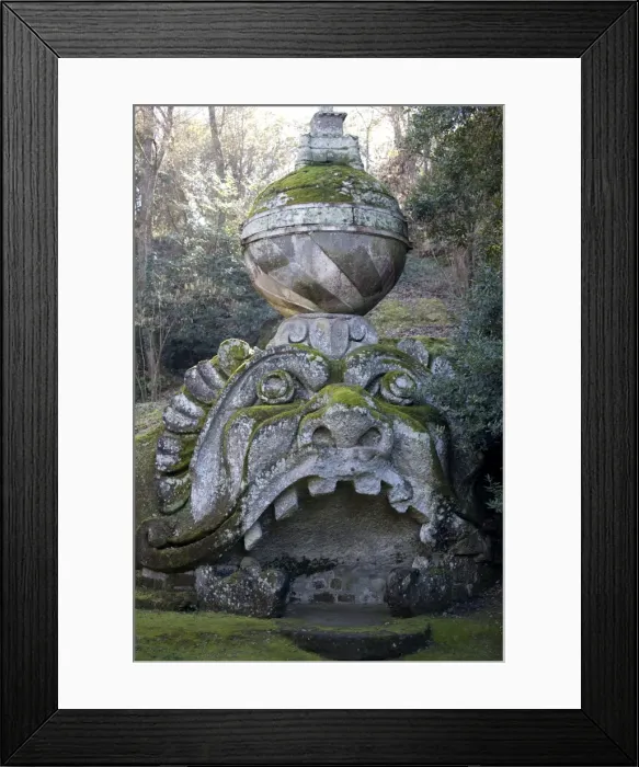 Framed Print : Parco dei Monstri (Garden of the Monsters), part of the Orsinis villa dating from 1560 Framed Print : Parco dei Monstri (Garden of the Monsters), part of the Orsinis villa dating from 1560