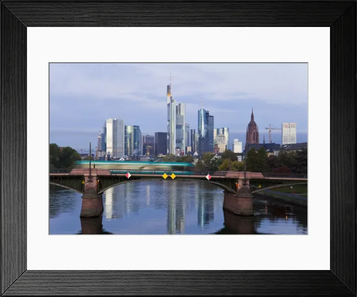 Framed Print : Skyline and River Main in the early morning, Frankfurt-am-Main, Hesse, Germany, Europe Framed Print : Skyline and River Main in the early morning, Frankfurt-am-Main, Hesse, Germany, Europe