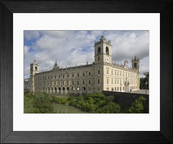 Framed Print : The 18th century Ducal Palace (Palazzo Ducale) (Reggia di Colorno), the serpentine design in the long wall is clearly seen, Colorno, Emilia-Romagna Framed Print : The 18th century Ducal Palace (Palazzo Ducale) (Reggia di Colorno), the serpentine design in the long wall is clearly seen, Colorno, Emilia-Romagna