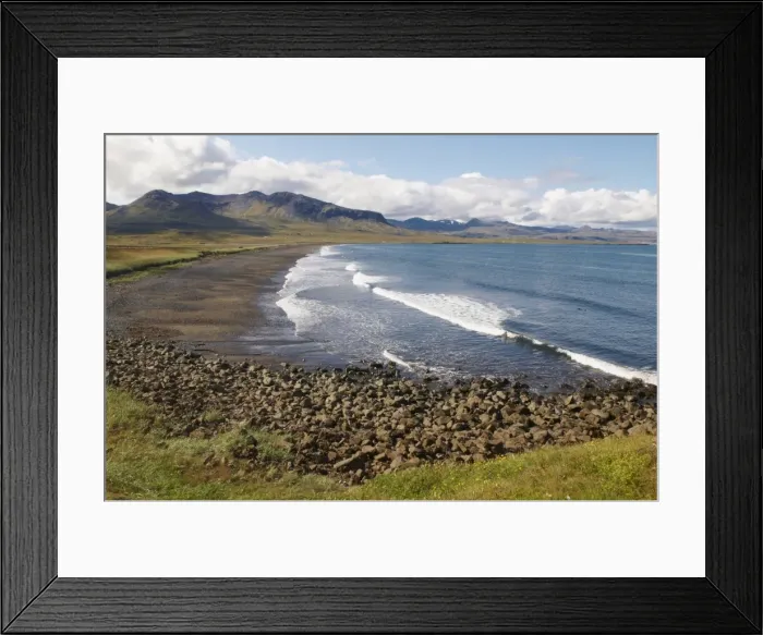 Framed Print : Beach, Grundarfjordur Bay, Snaefellsnes Peninsula, Iceland, Polar Regions