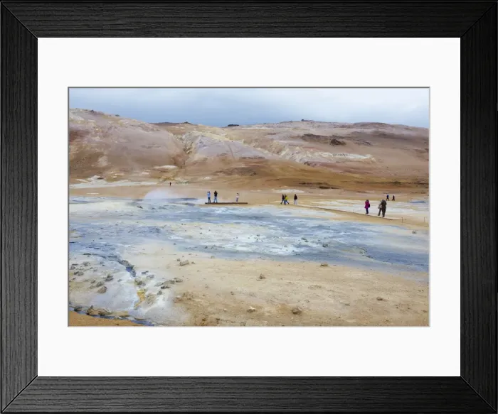 Framed Print : Hverir geothermal fields at the foot of Namafjall mountain, Myvatn Lake area Framed Print : Hverir geothermal fields at the foot of Namafjall mountain, Myvatn Lake area