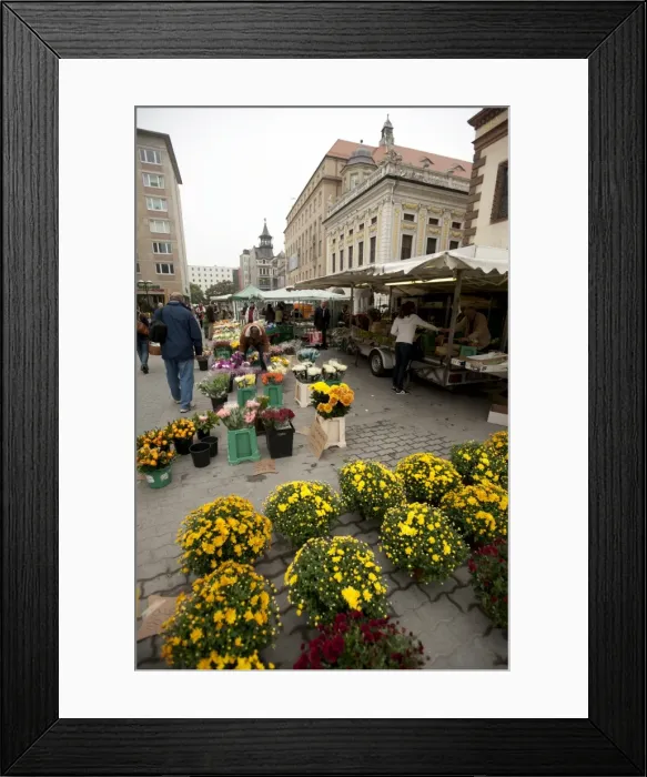 Framed Print : Street market, Leipzig, Saxony, Germany, Europe Framed Print : Street market, Leipzig, Saxony, Germany, Europe