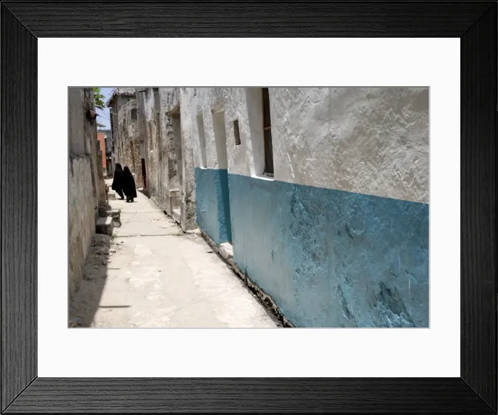 Framed Print : Narrow alley with Moslem women, Old Town, Lamu Island, UNESCO World Heritage Site Framed Print : Narrow alley with Moslem women, Old Town, Lamu Island, UNESCO World Heritage Site