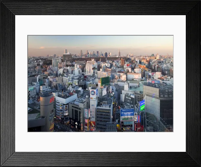 Framed Print : Elevated view of Shinjuku skyline from Shibuya, Tokyo, Japan, Asia Framed Print : Elevated view of Shinjuku skyline from Shibuya, Tokyo, Japan, Asia