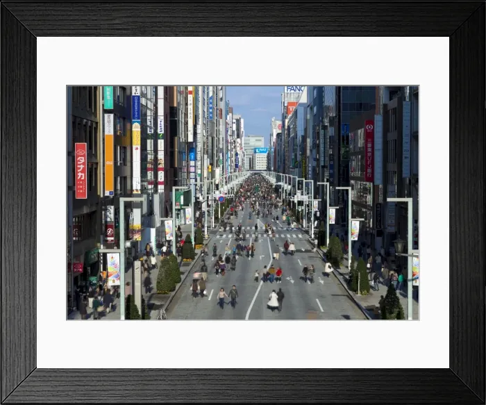 Framed Print : Elevated view along Chuo Dori Street in Ginza, Tokyo, Japan, Asia Framed Print : Elevated view along Chuo Dori Street in Ginza, Tokyo, Japan, Asia