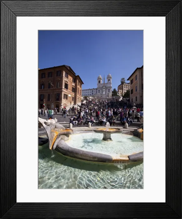 Framed Print : Barcaccia fountain, Spanish Steps and Piazza di Spagna, Rome, Lazio, Italy, Europe Framed Print : Barcaccia fountain, Spanish Steps and Piazza di Spagna, Rome, Lazio, Italy, Europe