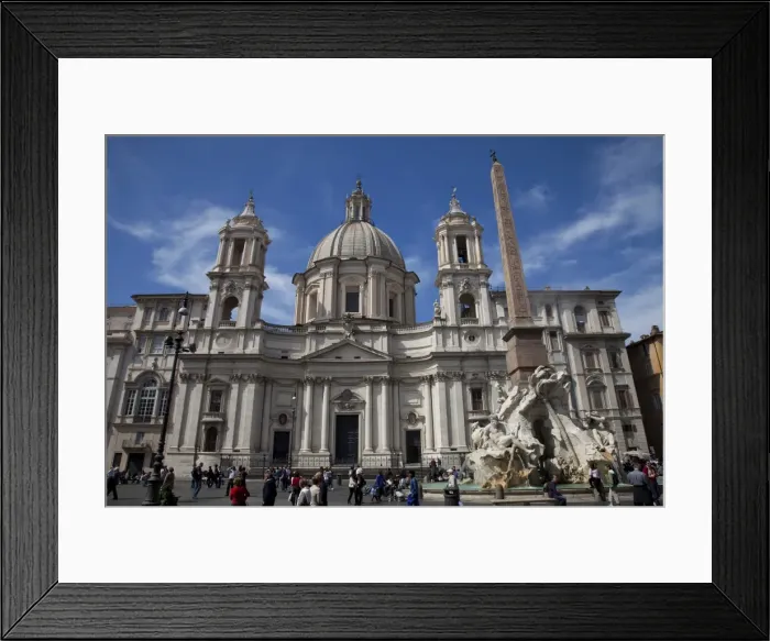 Framed Print : St. Agnese in Agone church and the Fountain of the Four Rivers, Piazza Navona Framed Print : St. Agnese in Agone church and the Fountain of the Four Rivers, Piazza Navona