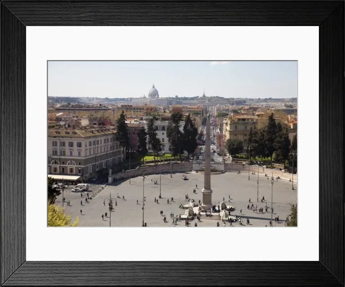 Framed Print : Piazza del Popolo, St. Peters dome in the background, Rome, Lazio, Italy, Europe Framed Print : Piazza del Popolo, St. Peters dome in the background, Rome, Lazio, Italy, Europe