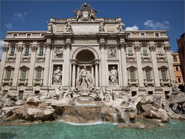 The baroque Trevi fountain in Rome, Lazio, Italy, Europe