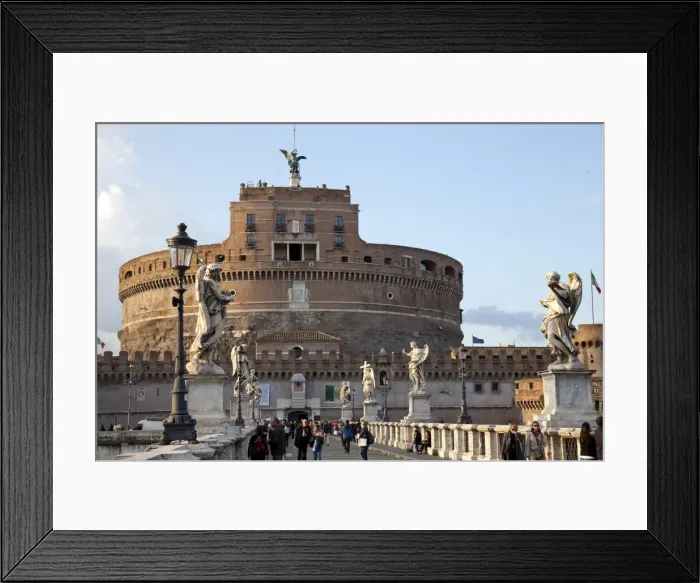 Framed Print : The Papal fortress of Castel Sant Angelo and the bridge over Tiber River Framed Print : The Papal fortress of Castel Sant Angelo and the bridge over Tiber River