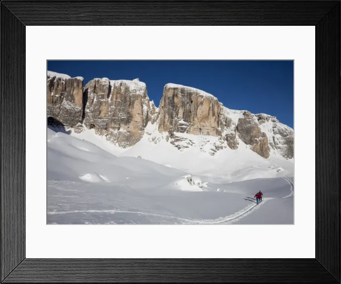 Framed Print : Cross country skiing in the Dolomites, Piz Boe, eastern Alps, Bolzano, South Tyrol Framed Print : Cross country skiing in the Dolomites, Piz Boe, eastern Alps, Bolzano, South Tyrol