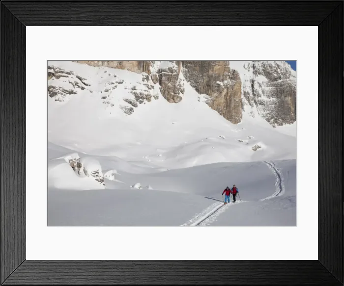 Framed Print : Ski touring, ski mountaineering in the Dolomites, Piz Boe, eastern Alps Framed Print : Ski touring, ski mountaineering in the Dolomites, Piz Boe, eastern Alps