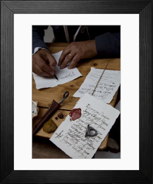 Framed Print : Ancient style of writing during an historical reenactment at Venice Arsenale Framed Print : Ancient style of writing during an historical reenactment at Venice Arsenale