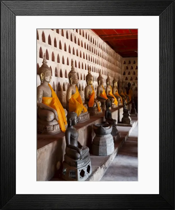 Framed Print : Buddha statues inside Wat Sisaket, Vientiane, Laos, Indochina, Southeast Asia, Asia Framed Print : Buddha statues inside Wat Sisaket, Vientiane, Laos, Indochina, Southeast Asia, Asia