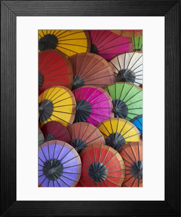 Framed Print : Handmade paper umbrellas in the night market, Luang Prabang, Laos, Indochina Framed Print : Handmade paper umbrellas in the night market, Luang Prabang, Laos, Indochina