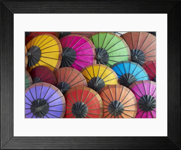 Framed Print : Handmade paper umbrellas in the night market, Luang Prabang, Laos, Indochina Framed Print : Handmade paper umbrellas in the night market, Luang Prabang, Laos, Indochina