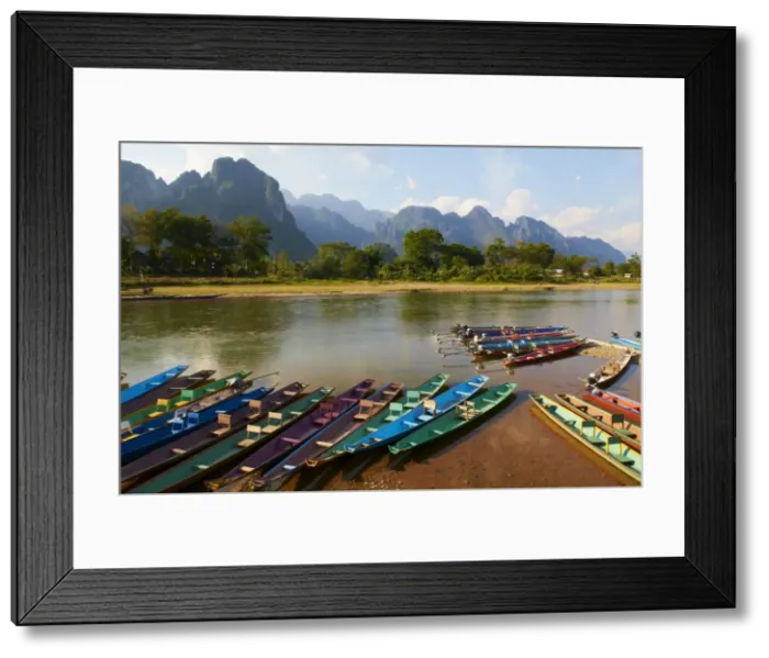 Framed Print : Nam Song River, Vang Vieng, Vientiane Province, Laos, Indochina, Southeast Asia, Asia Framed Print : Nam Song River, Vang Vieng, Vientiane Province, Laos, Indochina, Southeast Asia, Asia