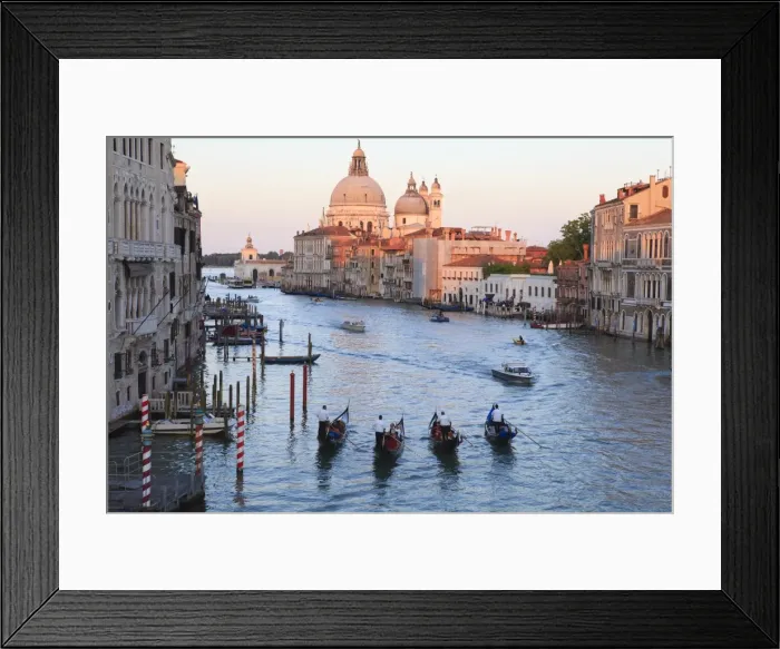 Framed Print : Gondolas on the Grand Canal, and view towards the domed church of Santa Maria Della Salute Framed Print : Gondolas on the Grand Canal, and view towards the domed church of Santa Maria Della Salute