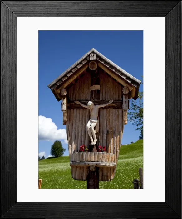 Framed Print : Traditional wood crucifix at Pietralba Sanctuary, Nova Ponente, Bolzano province Framed Print : Traditional wood crucifix at Pietralba Sanctuary, Nova Ponente, Bolzano province