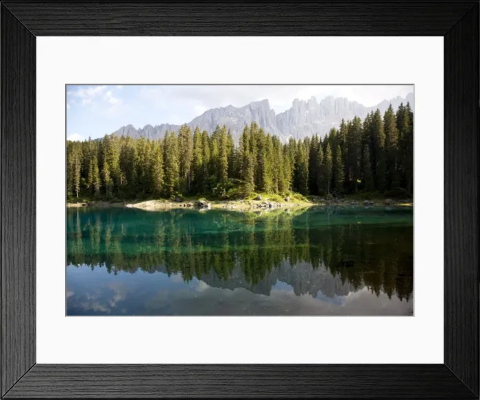 Framed Print : The Karersee (Lago di Carezza), an alpine lake in the Dolomites, Bolzano province Framed Print : The Karersee (Lago di Carezza), an alpine lake in the Dolomites, Bolzano province