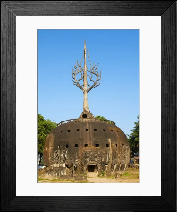Framed Print : Monument in Xieng Khuan Buddha Park, Vientiane Province, Laos, Indochina Framed Print : Monument in Xieng Khuan Buddha Park, Vientiane Province, Laos, Indochina