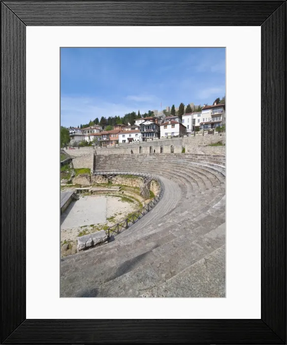 Framed Print : Amphitheatre at Ohrid at Lake Ohrid, UNESCO World Heritage Site, Macedonia, Europe Framed Print : Amphitheatre at Ohrid at Lake Ohrid, UNESCO World Heritage Site, Macedonia, Europe