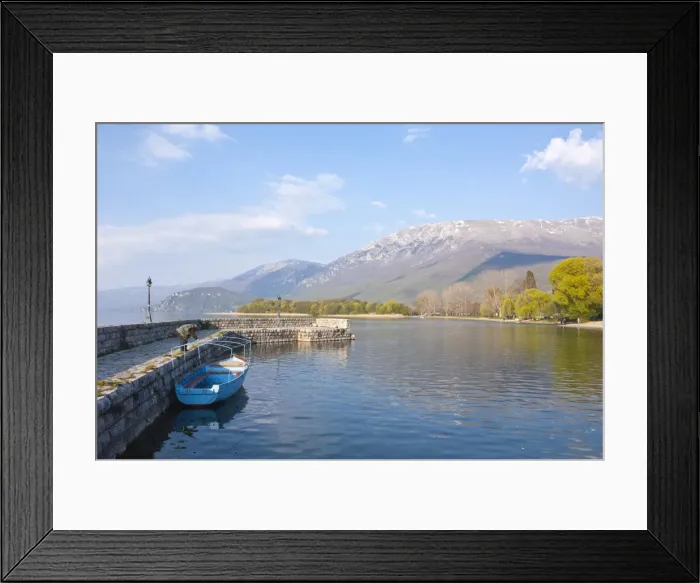 Framed Print : Little boat on Lake Ohrid, UNESCO World Heritage Site, Macedonia, Europe Framed Print : Little boat on Lake Ohrid, UNESCO World Heritage Site, Macedonia, Europe