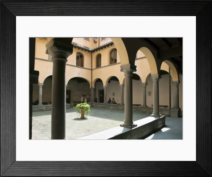 Framed Print : Cloister of the Benedictine Monastery of Camaldoli, Camaldoli, Poppi, Arezzo province Framed Print : Cloister of the Benedictine Monastery of Camaldoli, Camaldoli, Poppi, Arezzo province