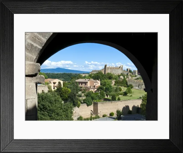 Framed Print : View of Tuscania and ruins of Rivellino Castle, Tuscania, Viterbo Province Framed Print : View of Tuscania and ruins of Rivellino Castle, Tuscania, Viterbo Province