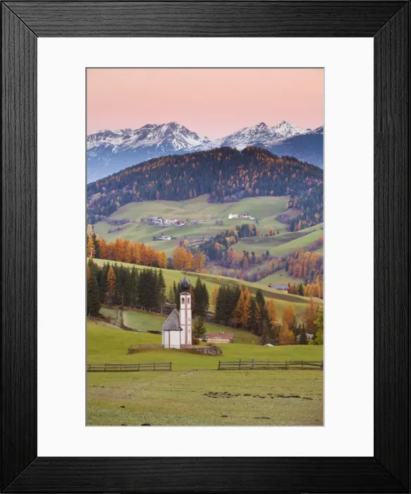 Framed Print : St. Johann Church, Geisler Gruppe, Dolomites, Trentino-Alto Adige, Italy, Europe Framed Print : St. Johann Church, Geisler Gruppe, Dolomites, Trentino-Alto Adige, Italy, Europe