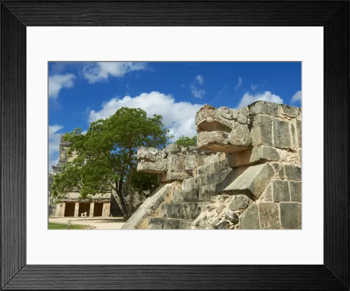 Framed Print : The snakes head in ancient Mayan ruins, Chichen Itza, UNESCO World Heritage Site Framed Print : The snakes head in ancient Mayan ruins, Chichen Itza, UNESCO World Heritage Site