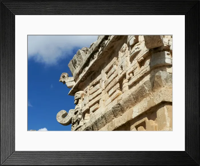 Framed Print : Mask of Chac Mool, god of the rain, on the church in the ancient mayan ruins of Chichen Itza Framed Print : Mask of Chac Mool, god of the rain, on the church in the ancient mayan ruins of Chichen Itza