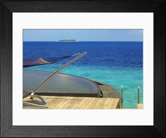 Framed Print : View from watervilla, Maldives, Indian Ocean, Asia