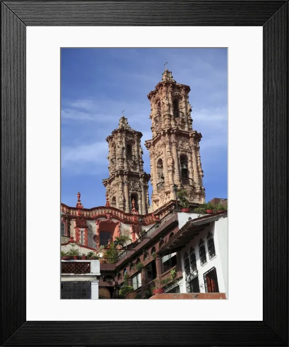 Framed Print : Santa Prisca Church, Taxco, colonial town well known for its silver markets Framed Print : Santa Prisca Church, Taxco, colonial town well known for its silver markets