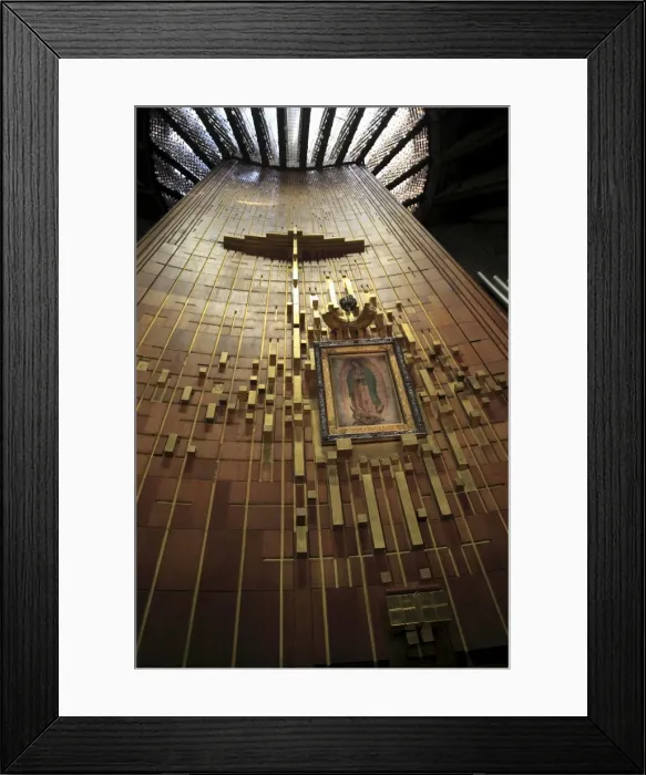 Framed Print : Shroud of Our Lady of Guadalupe, modern or new Basilica, Our Lady of Guadalupe Framed Print : Shroud of Our Lady of Guadalupe, modern or new Basilica, Our Lady of Guadalupe