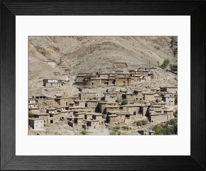 Framed Print : Small village in the High Atlas mountains near Taddert, south east of Marrakech Framed Print : Small village in the High Atlas mountains near Taddert, south east of Marrakech