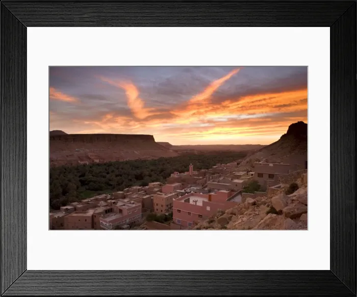 Framed Print : Sunrise over a village near the town of Tinerhir on the road to the Todra Gorge Framed Print : Sunrise over a village near the town of Tinerhir on the road to the Todra Gorge
