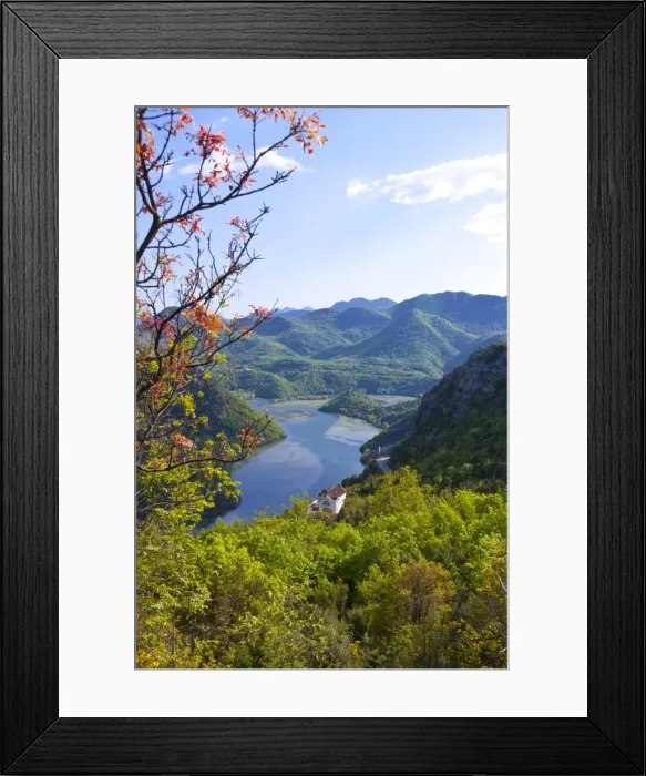 Framed Print : Huge river bend at Rijeka Crnojevica, Montenegro, Europe Framed Print : Huge river bend at Rijeka Crnojevica, Montenegro, Europe