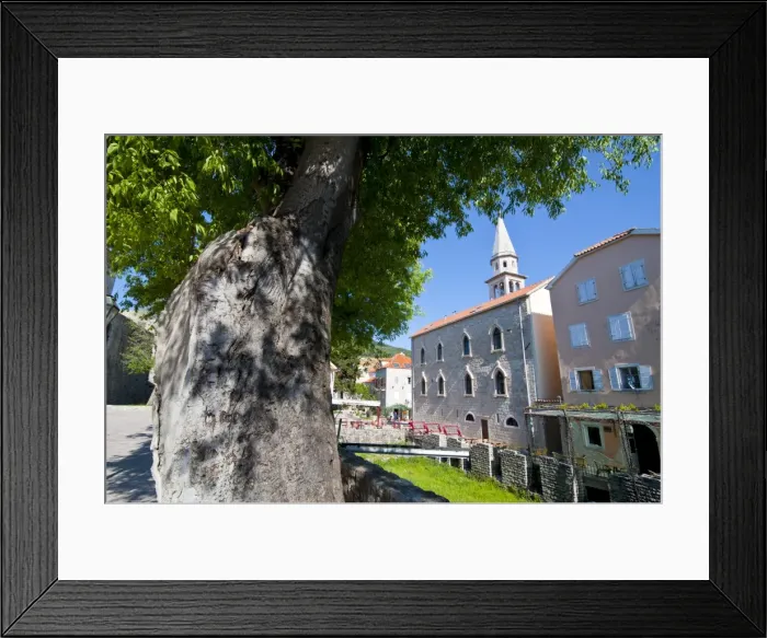Framed Print : Old town of Budva, Montenegro, Europe Framed Print : Old town of Budva, Montenegro, Europe