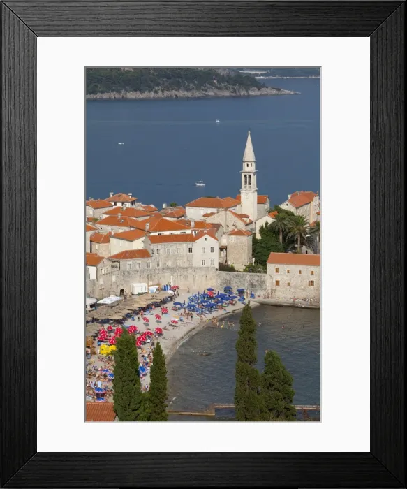 Framed Print : Budva Old Town, Montenegro, Europe Framed Print : Budva Old Town, Montenegro, Europe