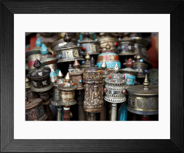 Framed Print : Tibetan prayer wheels for sale at the UNESCO World Heritage Site of Bodhnath Stupa Framed Print : Tibetan prayer wheels for sale at the UNESCO World Heritage Site of Bodhnath Stupa