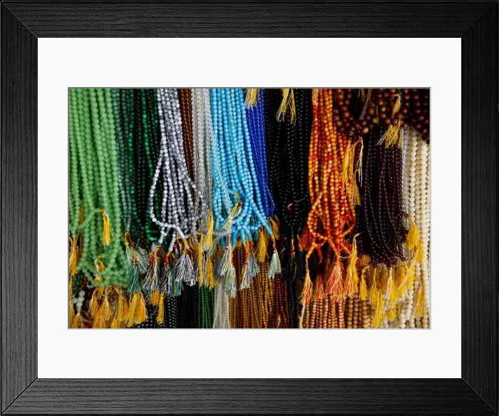 Framed Print : Colourful prayer beads for sale inside Soon U Ponya Shin Paya, located on Sagaing Hill Framed Print : Colourful prayer beads for sale inside Soon U Ponya Shin Paya, located on Sagaing Hill