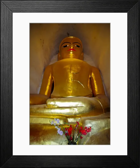 Framed Print : Sitting Buddha in a temple in the ruined city of Bagan, Myanmar, Asia Framed Print : Sitting Buddha in a temple in the ruined city of Bagan, Myanmar, Asia