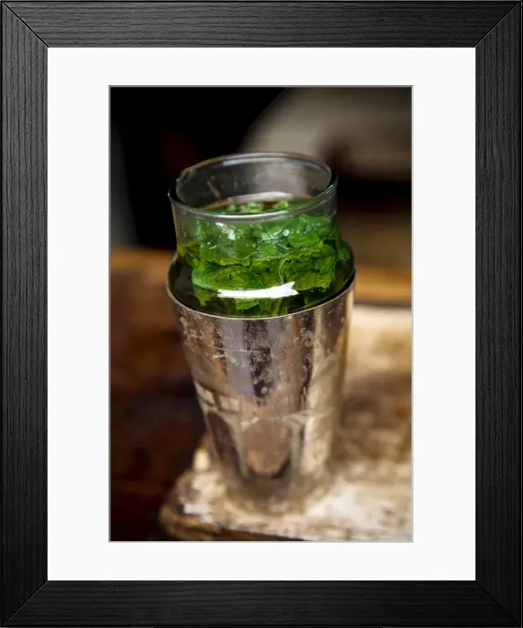Framed Print : A glass of mint tea in one of the many narrow alleys in the Medina, Fez Framed Print : A glass of mint tea in one of the many narrow alleys in the Medina, Fez