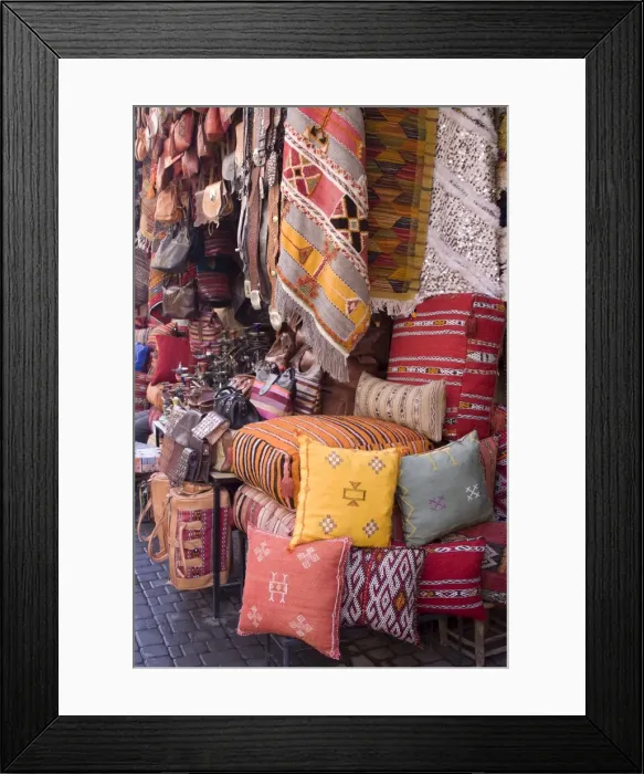 Framed Print : Goods in the souks in the Medina, Marrakech, Morocco, North Africa, Africa Framed Print : Goods in the souks in the Medina, Marrakech, Morocco, North Africa, Africa