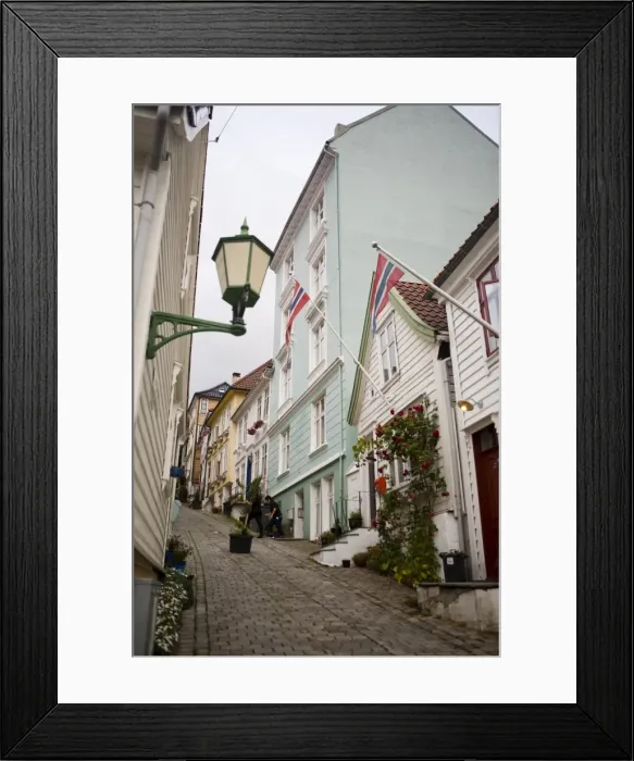 Framed Print : Strangebakken street, Stransidden District, Bergen, Hordaland, Norway, Scandinavia Framed Print : Strangebakken street, Stransidden District, Bergen, Hordaland, Norway, Scandinavia