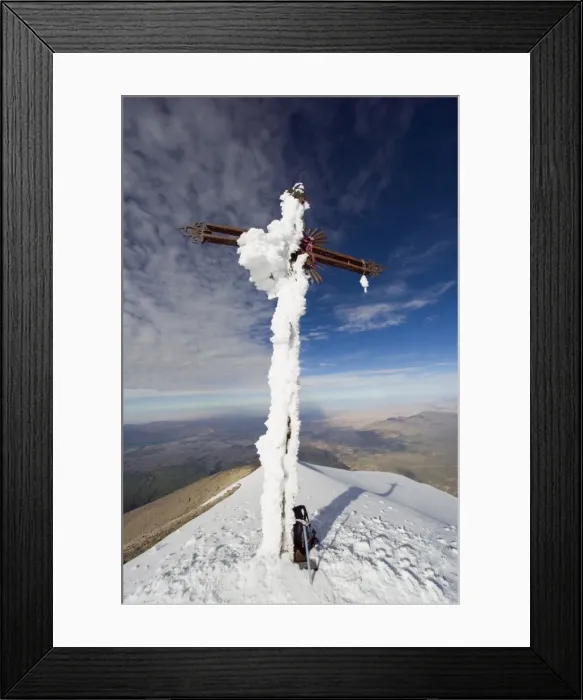 Framed Print : Cross on summit of El Misti volcano, 5822m, Arequipa, Peru, South America Framed Print : Cross on summit of El Misti volcano, 5822m, Arequipa, Peru, South America