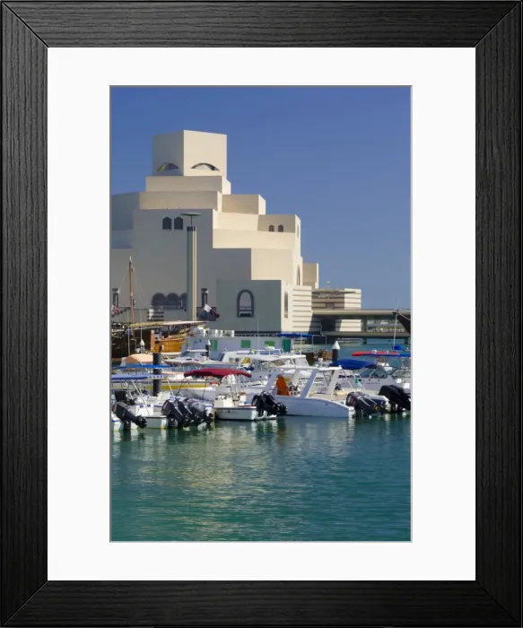 Framed Print : Museum of Islamic Art and Harbour, Doha, Qatar, Middle East Framed Print : Museum of Islamic Art and Harbour, Doha, Qatar, Middle East