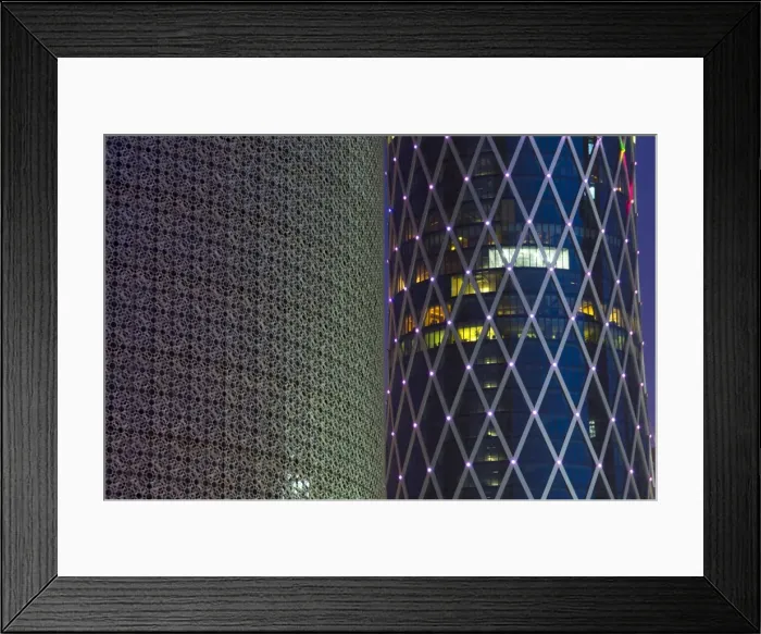 Framed Print : Detail of Burj Qatar on left, Tornado Tower on right, Doha, Qatar, Middle East Framed Print : Detail of Burj Qatar on left, Tornado Tower on right, Doha, Qatar, Middle East