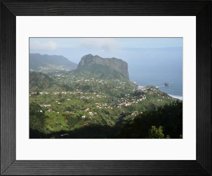 Framed Print : Porto da Cruz and Penha de Aguia, seen from Portela, Madeira, Portugal Framed Print : Porto da Cruz and Penha de Aguia, seen from Portela, Madeira, Portugal